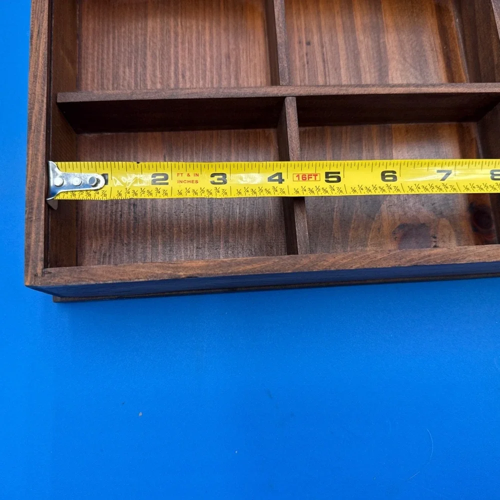 Vtg Large Wood Wall Display Case Trinket Shelf Glass Knick Knack Cabinet